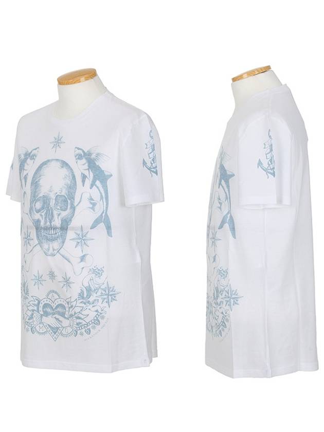 Cotton Skull Fish Short Sleeve T-Shirt White - ALEXANDER MCQUEEN - BALAAN 3