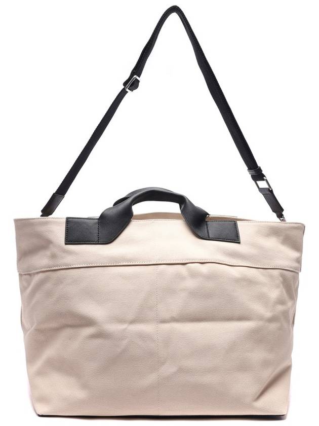 Logo Canvas Tote Bag White - AMI - BALAAN 5