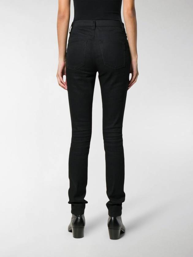 Mid Rise Cotton Skinny Jeans Black - SAINT LAURENT - BALAAN 8