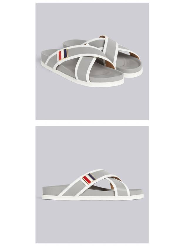 Three Stripes Buckle Cross Sandals Dark Grey - THOM BROWNE - BALAAN 5