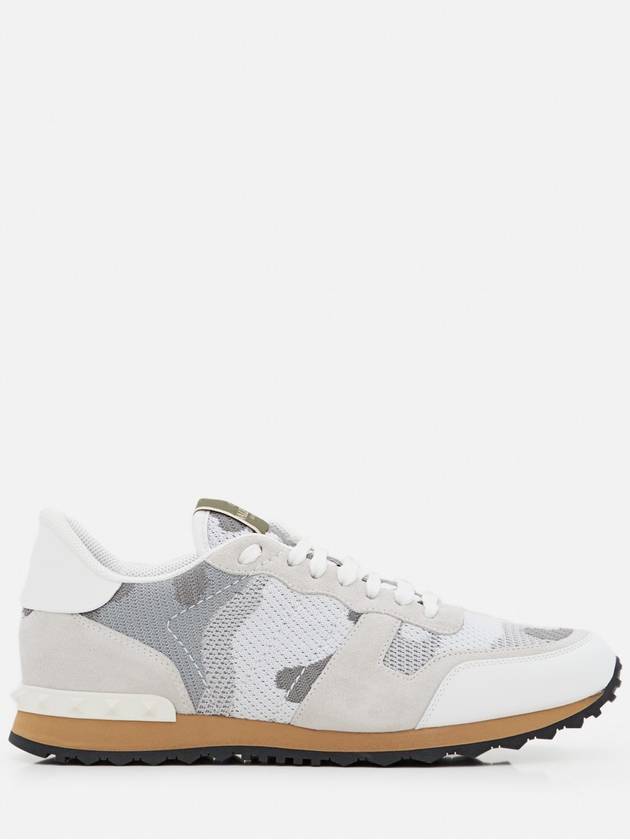 Camouflage Pattern Rockrunner Low Top Sneakers White - VALENTINO - BALAAN 3