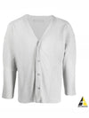 Pleated Button Cardigan Grey - ISSEY MIYAKE - BALAAN 2