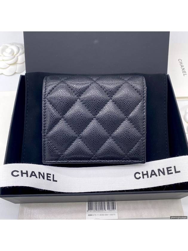 Small Flap Wallet Caviar Leather Black - CHANEL - BALAAN 3