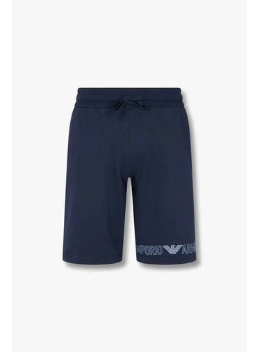 UNDERWEAR Men s Outline Logo Lounge Shorts Marine - EMPORIO ARMANI - BALAAN 1