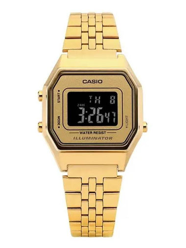 Watch LA680WGA 9BDF LA680WGA 9B digital gold metal watch - CASIO - BALAAN 1