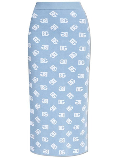 Dolce & Gabbana Skirt With Monogram, Women's, Blue - DOLCE&GABBANA - BALAAN 1