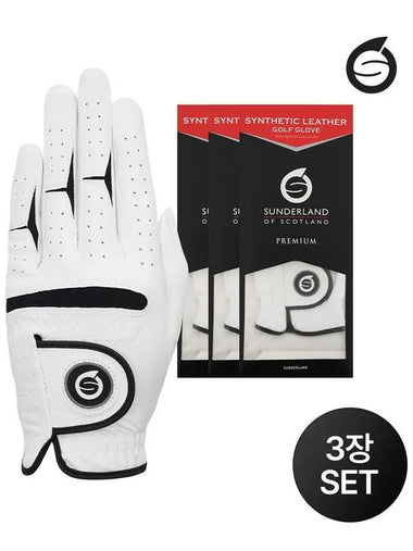 1 set of 3 premium leather golf gloves 16153GV84 - SUNDERLAND - BALAAN 1