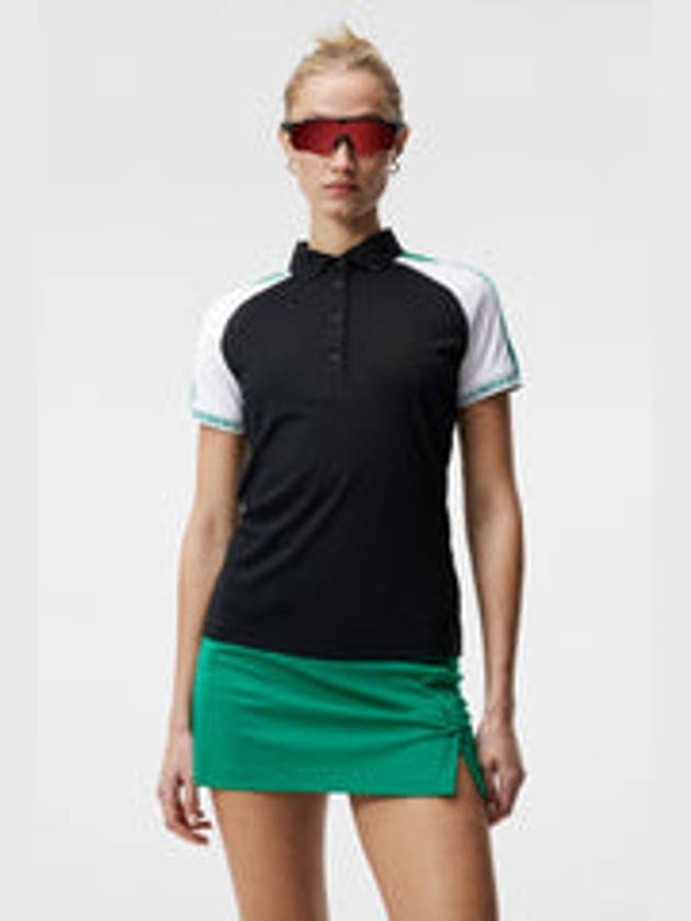 Women's Perinne Short Sleeve Polo Shirt Black - J.LINDEBERG - BALAAN 4