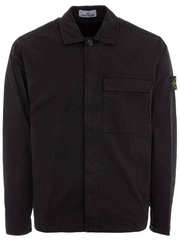 Supima Regular Fit Long Sleeve Shirt Black - STONE ISLAND - BALAAN 3