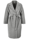 ARONA Belted Wool Coat Gray Melange 2390111031 070 - MAX MARA - BALAAN 1