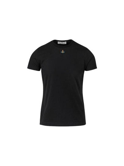 Embroided ORB Peru Short Sleeve T-Shirt Black - VIVIENNE WESTWOOD - BALAAN 2