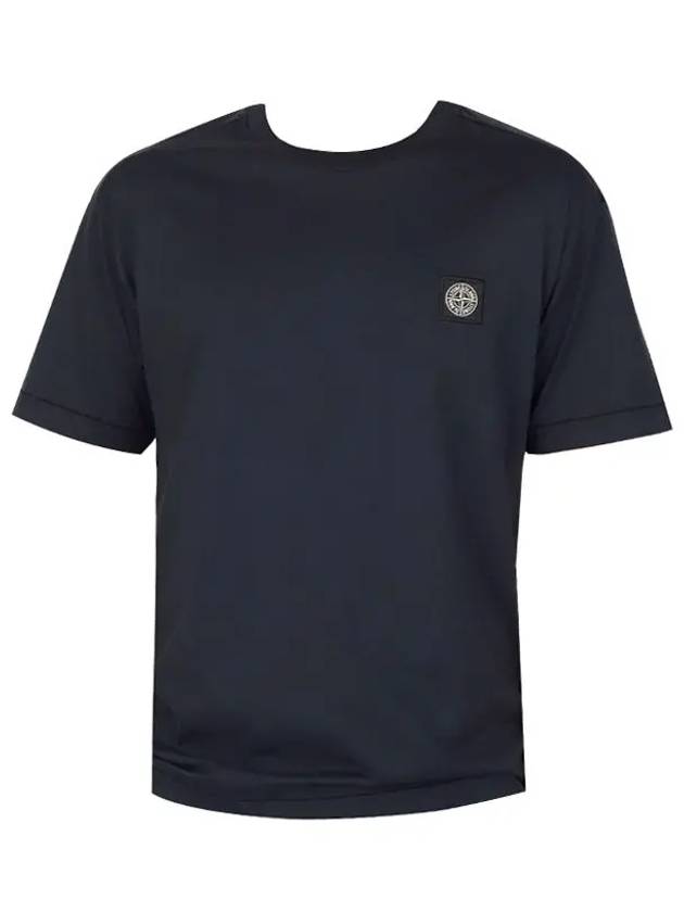 Logo Patch Short Sleeves T-Shirt Navy - STONE ISLAND - BALAAN 2