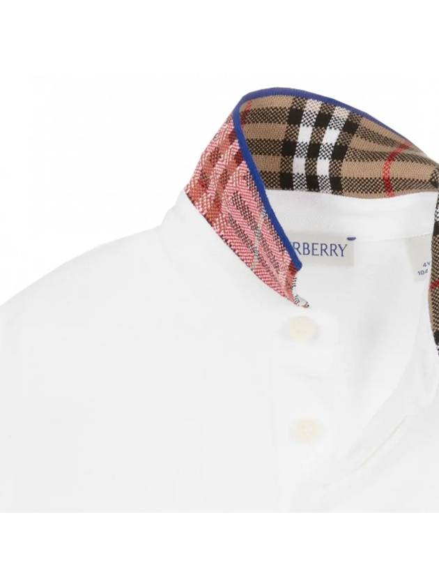 Kids Women s Check Collar T Shirt White 8073160 - BURBERRY - BALAAN 4