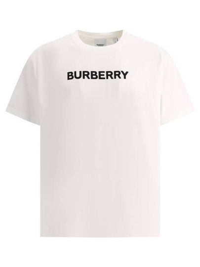 logo print cotton short sleeve t-shirt white - BURBERRY - BALAAN 2