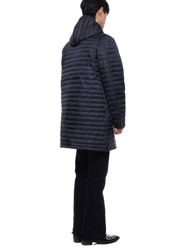 Men's 4 Bar Hooded Padding Navy - THOM BROWNE - BALAAN 7