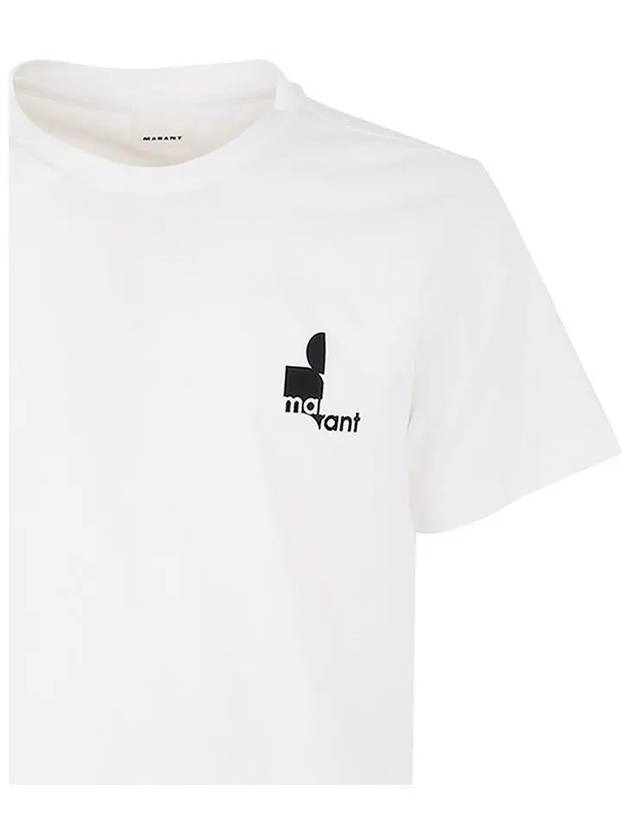 Zafferh Mini Logo Cotton Short Sleeve T-Shirt White - ISABEL MARANT - BALAAN 5