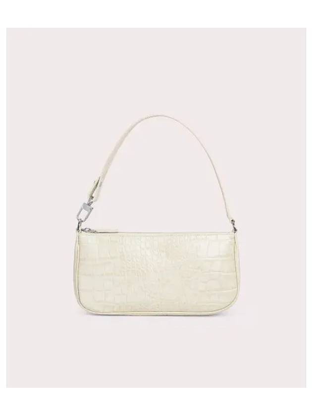 Rachel Croco Embossed Leather Shoulder Bag Cream - BY FAR - BALAAN 2