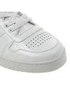 Men's Downtown Triangle Logo Leather Low Top Sneakers White - PRADA - BALAAN 10