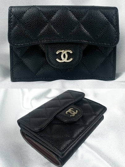 Classic Caviar Gold Plated Small Flap Half Wallet Black - CHANEL - BALAAN 2