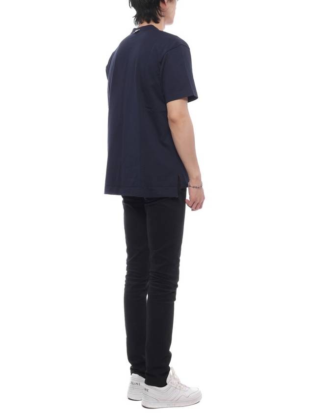 Hector Patch Short Sleeve T-Shirt Navy - THOM BROWNE - BALAAN 7