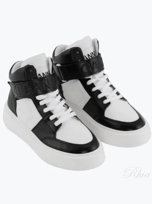 Black White Sporty Mix High Top Sneakers S2067 025 High Top - GANNI - BALAAN 2