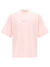 Logo Organic Cotton Short Sleeve T-Shirt Pink Candy - MARNI - BALAAN 1