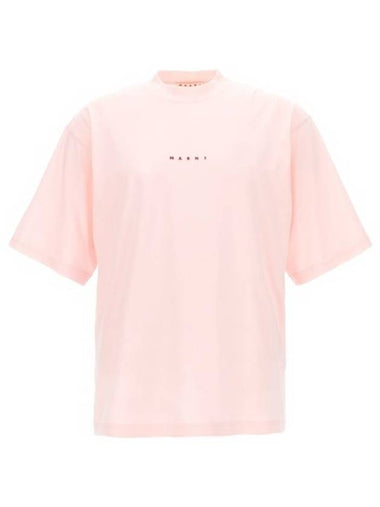 Logo Organic Cotton Short Sleeve T-Shirt Pink Candy - MARNI - BALAAN 1