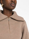 La Maille Risoul Double Collar Knit Top Dark Beige - JACQUEMUS - BALAAN 7