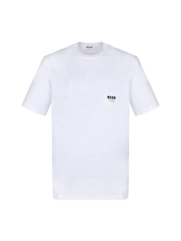 Logo Crew Neck Short Sleeve T-Shirt White - MSGM - BALAAN 1