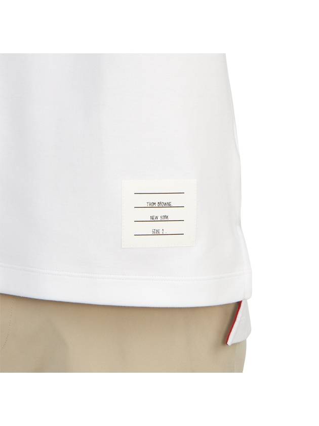 4-Bar Striped Cotton Short Sleeve T-Shirt White - THOM BROWNE - BALAAN 8