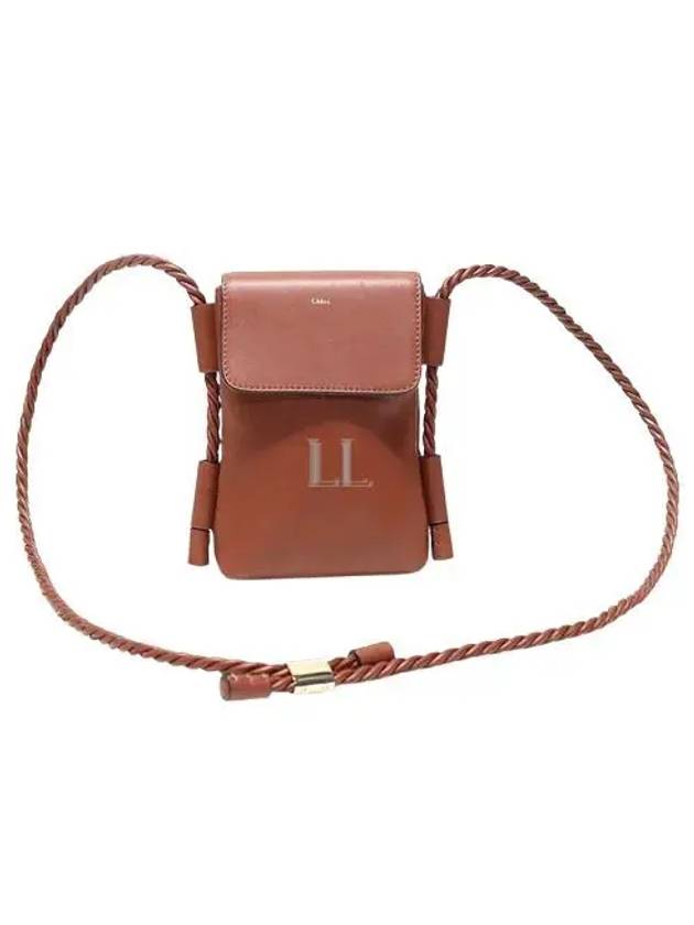 Key Phone Pouch Shiny Calfskin Cross Bag Sepia Brown - CHLOE - BALAAN 2