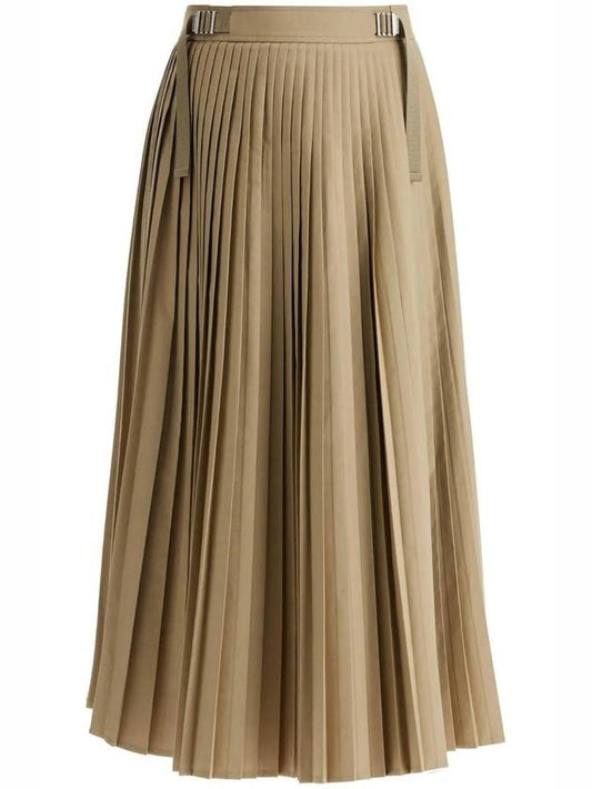 SN Beige pleated cotton midi skirt 441J69A3332 1700 - DIOR - BALAAN 1