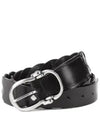 Flower Weaving Leather Belt Black - RVR LARDINI - BALAAN 1