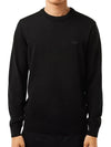 Crew Neck Merino Wool Knit Top Black - LACOSTE - BALAAN 2