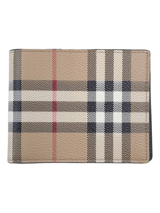 Men's Vintage Check Pattern Half Wallet Brown - BURBERRY - BALAAN 2