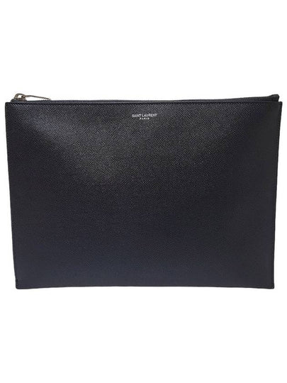 Women s 397294 Black Textured Leather Classic Clutch - SAINT LAURENT - BALAAN 2