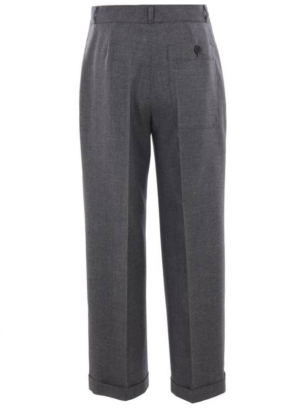 Wool straight pants gray - PRADA - BALAAN 4