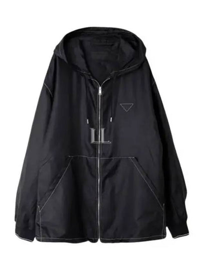 Silk Zip-Up Jacket Black - PRADA - BALAAN 2