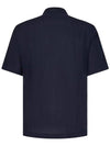 Linen Short Sleeve Shirt Navy - CP COMPANY - BALAAN 3