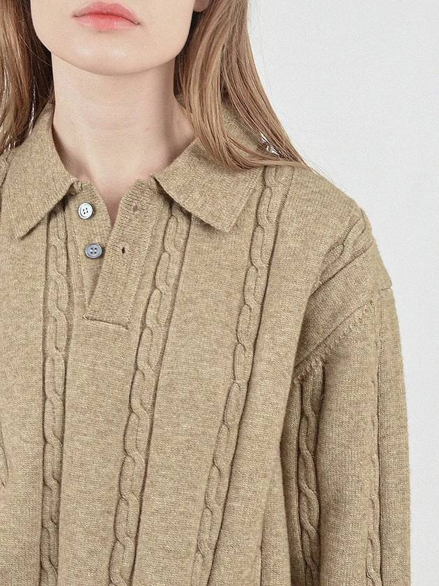 Modal Cable Collar Knit Oatmeal - CHANCE'S NOI - BALAAN 3