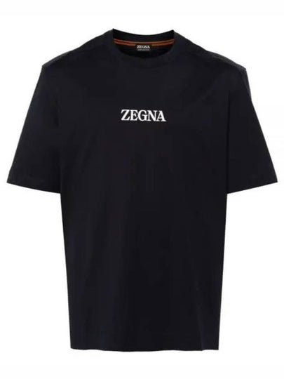 Logo crew neck short sleeve t shirt black - ERMENEGILDO ZEGNA - BALAAN 2