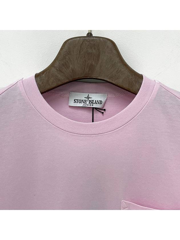 Kids Logo Patch Pocket Short Sleeve T Shirt 10 12 Pink 801620347 V0080 - STONE ISLAND - BALAAN 3