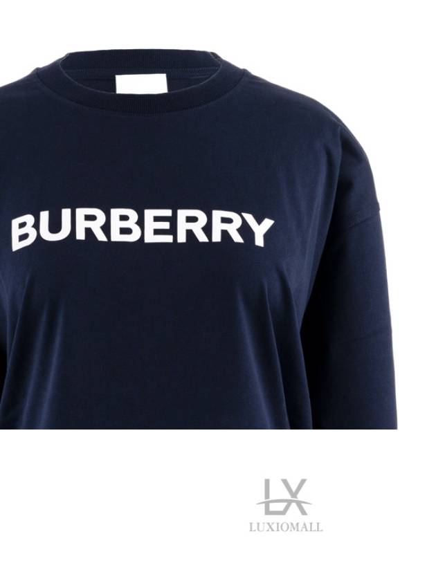 Logo Print Short Sleeve T-Shirt Navy - BURBERRY - BALAAN 5