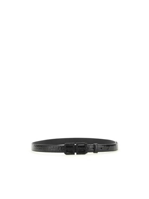 BB Hourglass Leather Belt Black - BALENCIAGA - BALAAN 3