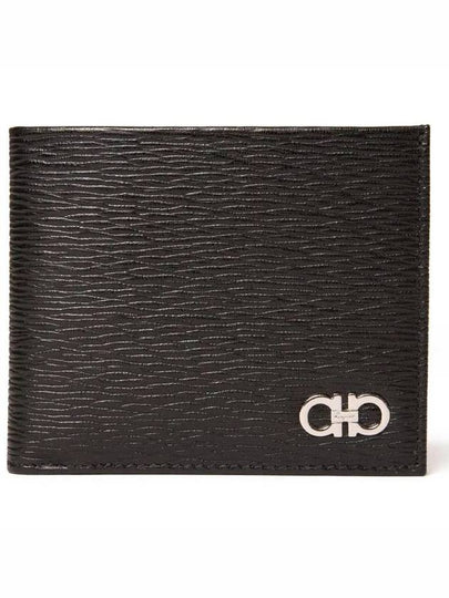 Ferragamo Gancini silver logo bifold wallet black 685956 - SALVATORE FERRAGAMO - BALAAN 2