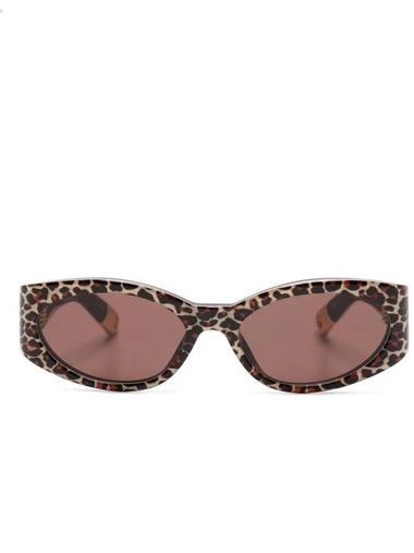 Jacquemus Leopard Oval Sunglasses - JACQUEMUS - BALAAN 1