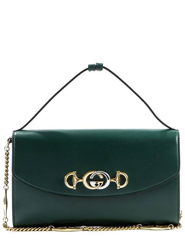 Zumi Small Leather Shoulder Bag Green - GUCCI - BALAAN 1