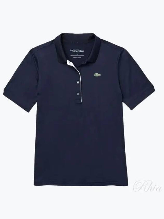 Women's Golf Performance Ultra Dry Short Sleeve PK Shirt Navy - LACOSTE - BALAAN 2