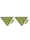 Triangle Logo Earrings Green - PRADA - BALAAN 3