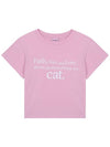 IBB23WT11PK CAT SAYING CROP T SHIRT PINK - ITZAVIBE - BALAAN 2